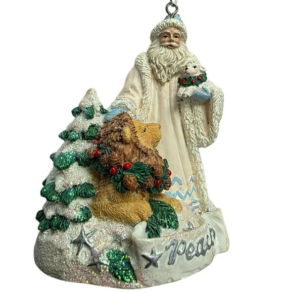 Vintage Santa Lion Lamb Ornament Father Christmas Peace San Francisco Music Box - Picture 4 of 14